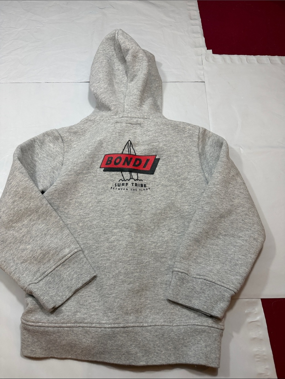BTF BONDI BEACH BOYS GRAY zip up hoodie surf sweatshirt pockets boys 4 Australia